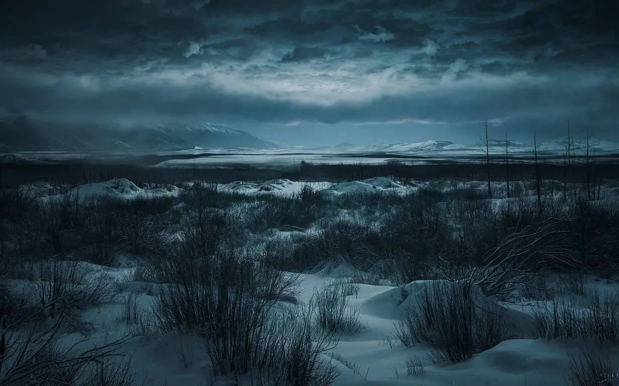 Alaskan-Winter-Night-in-a-Coniferous-Forest