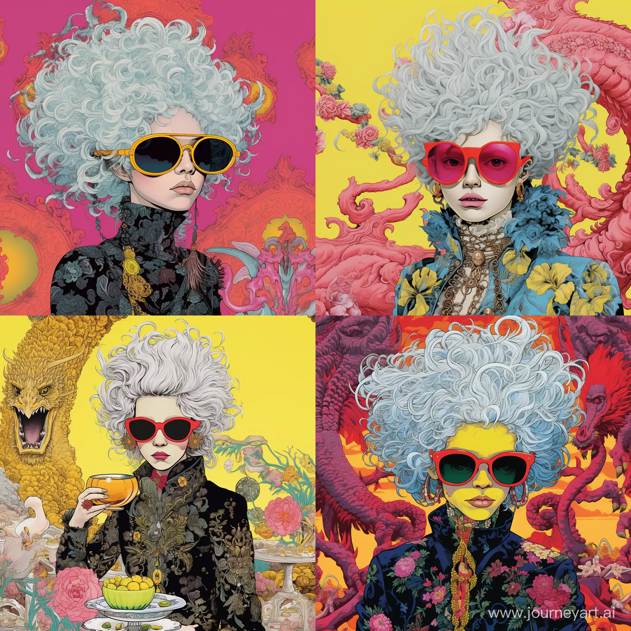 Rococo-Style-Dragon-with-Round-Sunglasses-by-Michael-DeForge-Julie-Doucet-Philippe-Druillet-and-Kaethe-Butcher