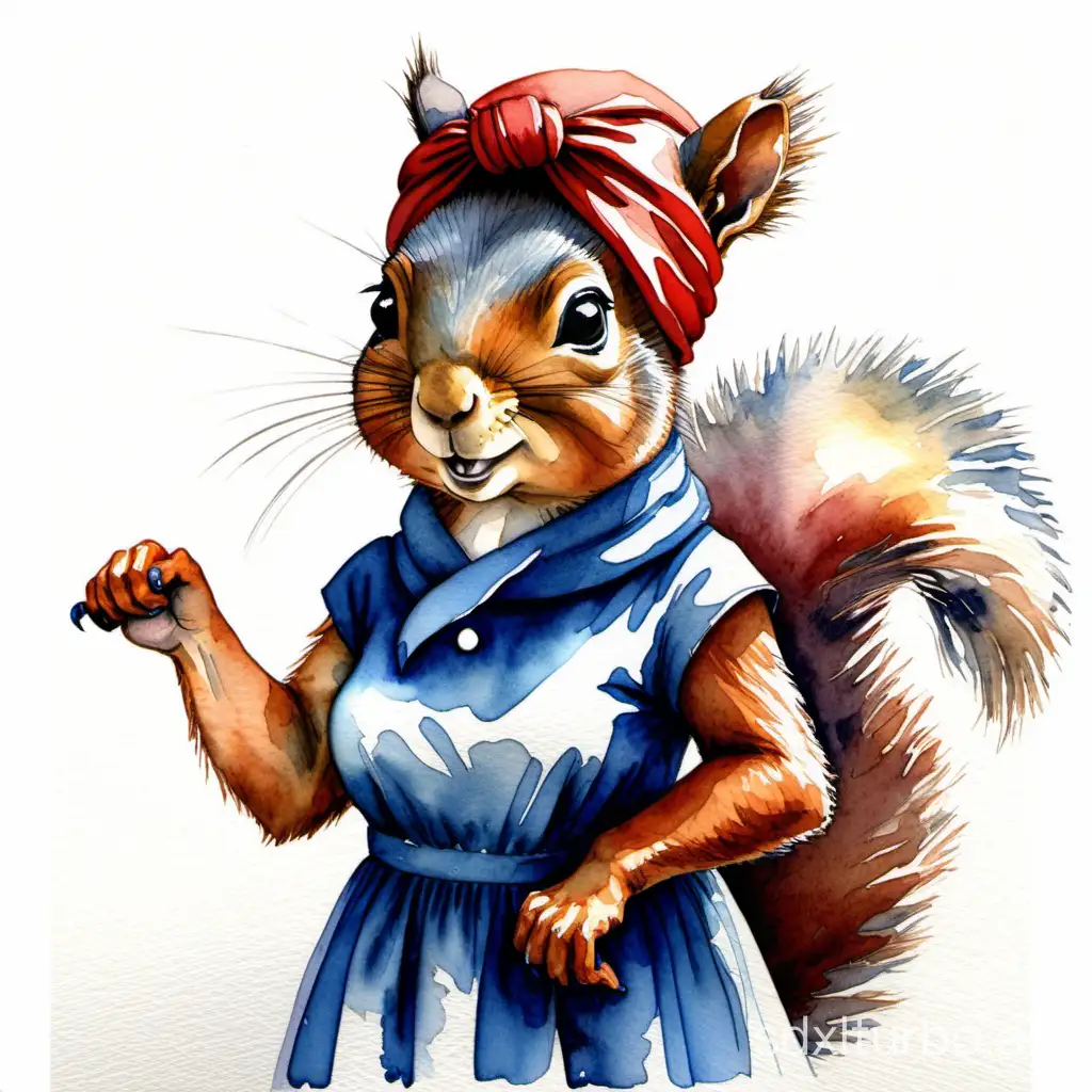 Empowered-Squirrel-Portrait-Determined-Squirrel-in-Watercolor