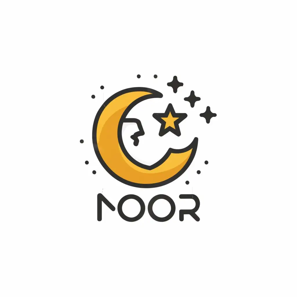 LOGO-Design-For-Noor-Elegant-Text-with-Simple-Outer-Symbol-on-Clear-Background