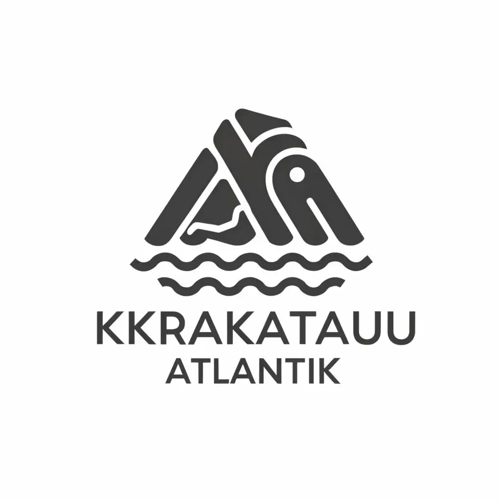 a logo design,with the text "Krakatau Atlantik", main symbol:Swim mountain,Minimalistic,be used in Sports Fitness industry,clear background