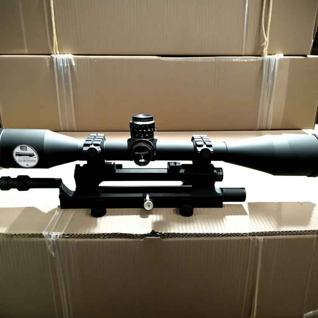 "fifteen Schmidt Bender PM II 5 riflescopes":: in a warehouse