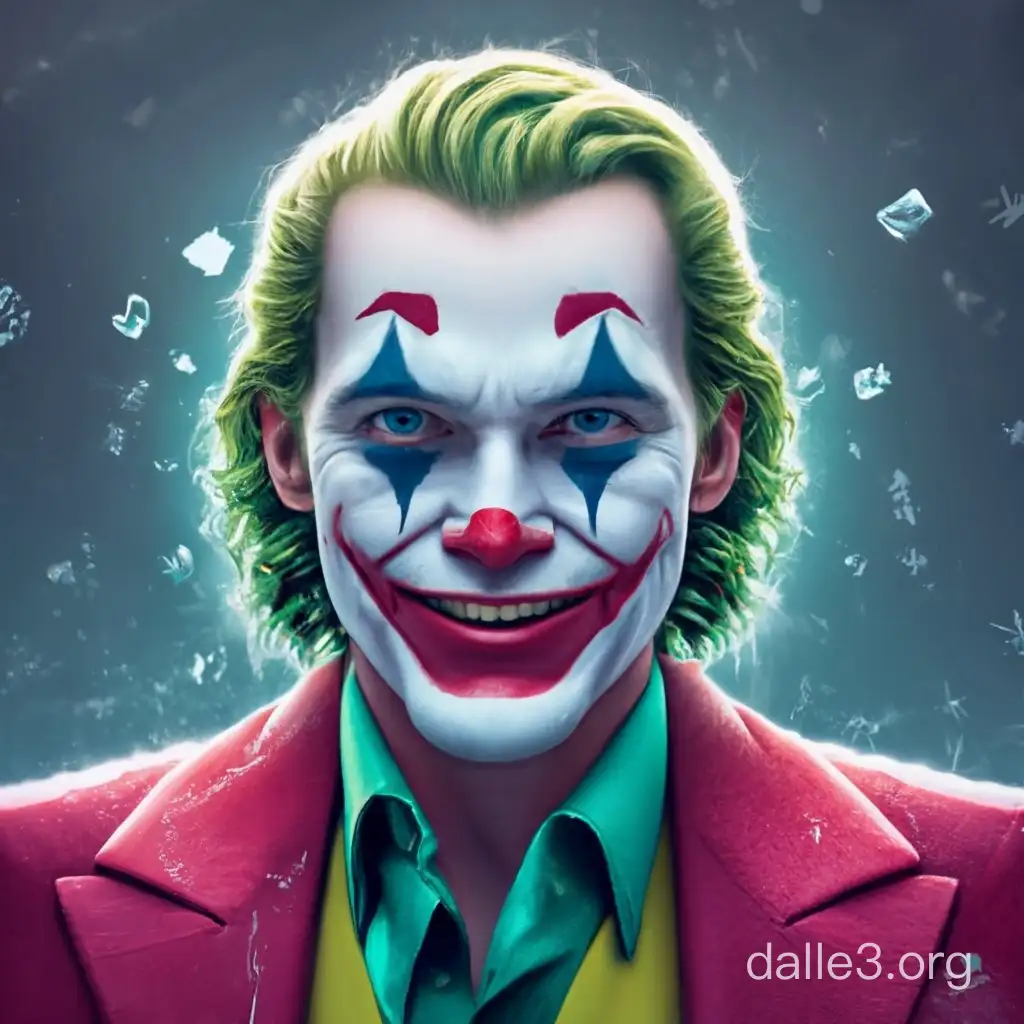 Forced Smile Joker Frozen In Ice 4k Photorealistic Image 