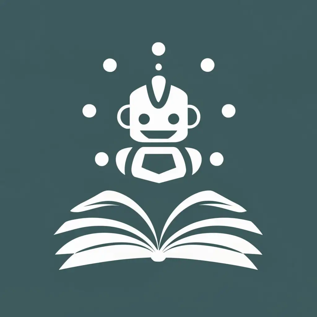 logo, statistics, with the text "robot head, book, journal", typography, be used in Technology industry