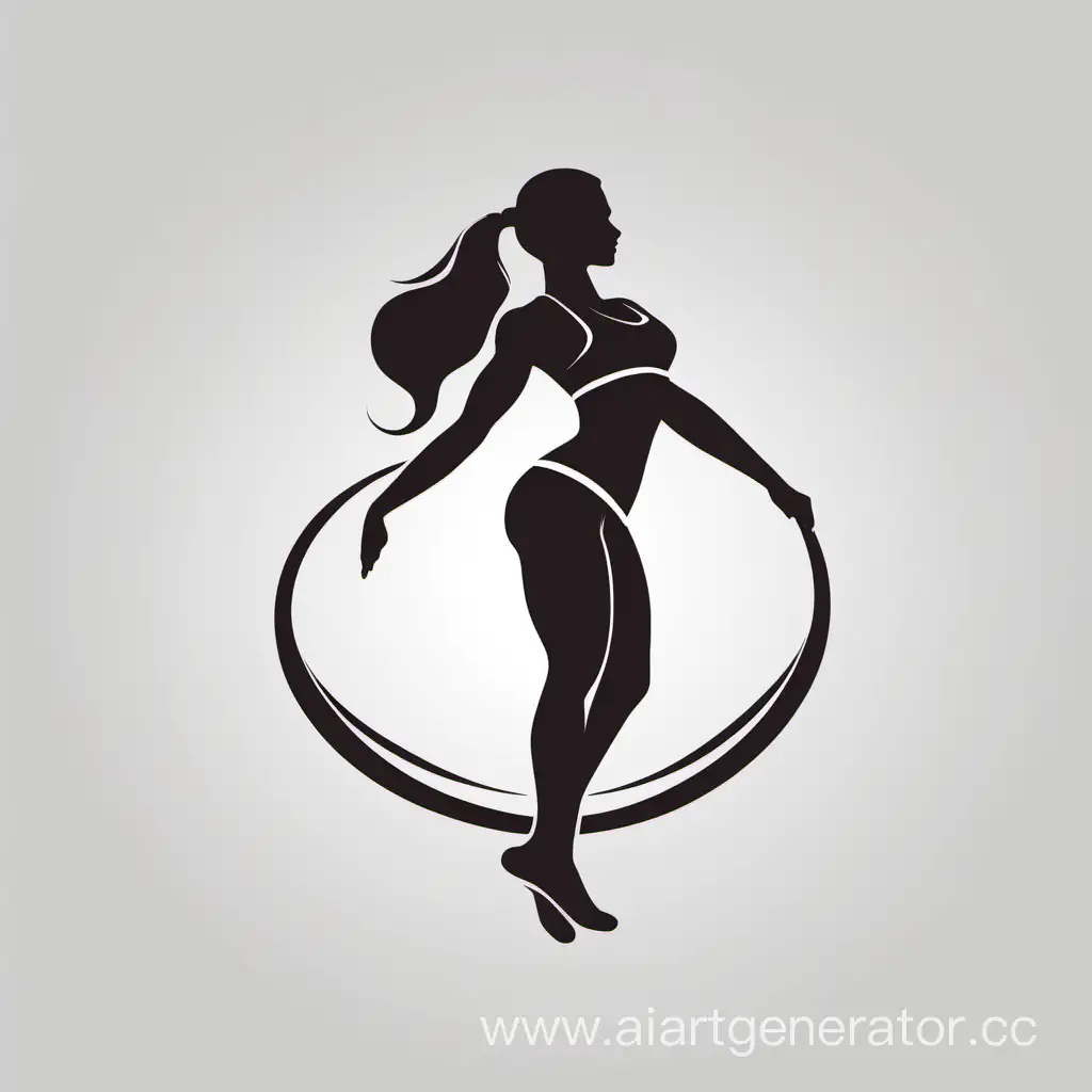 woman silhouette logo for fitnes