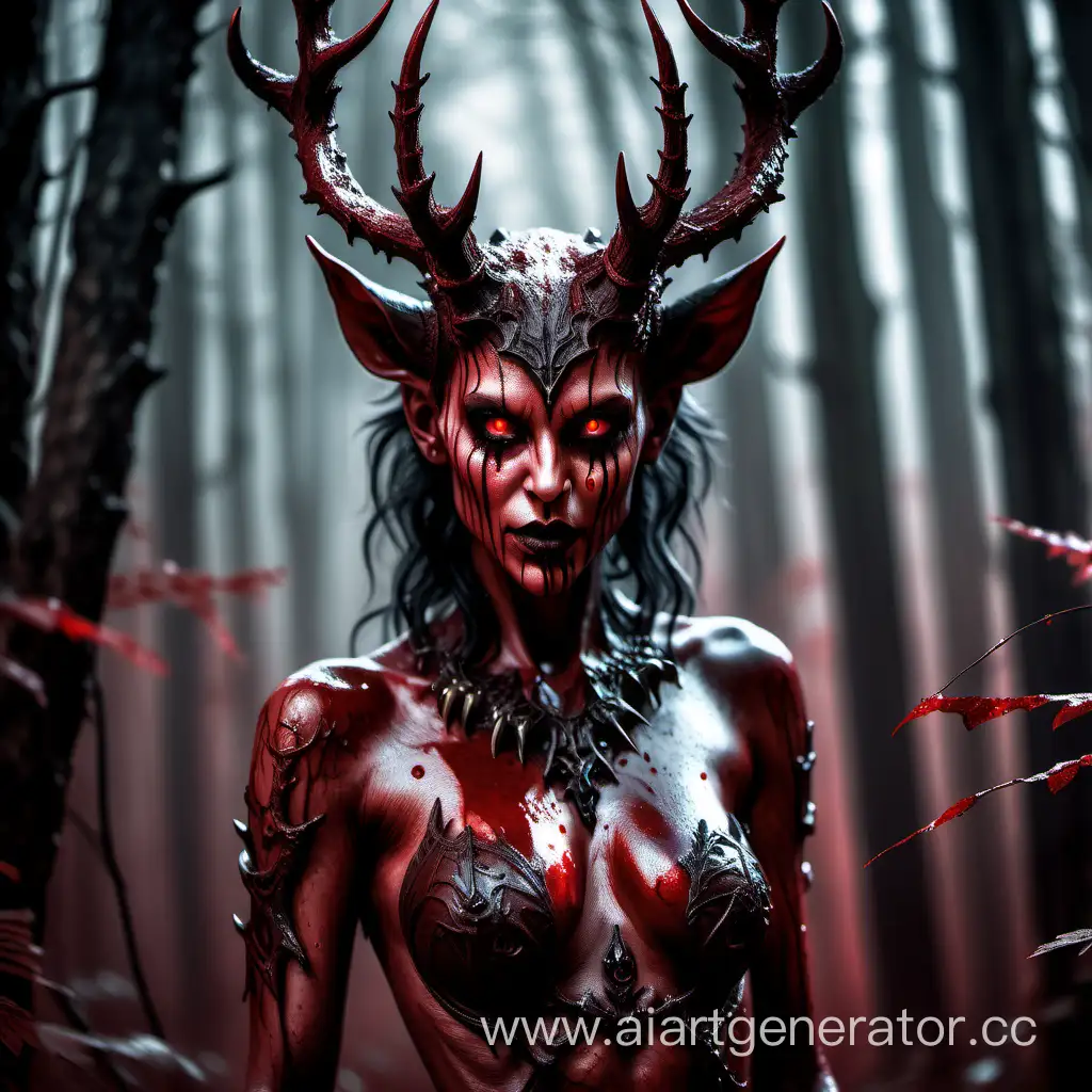 Enigmatic-Forest-Encounter-Ethereal-Huntress-Feasting-on-Horned-Prey