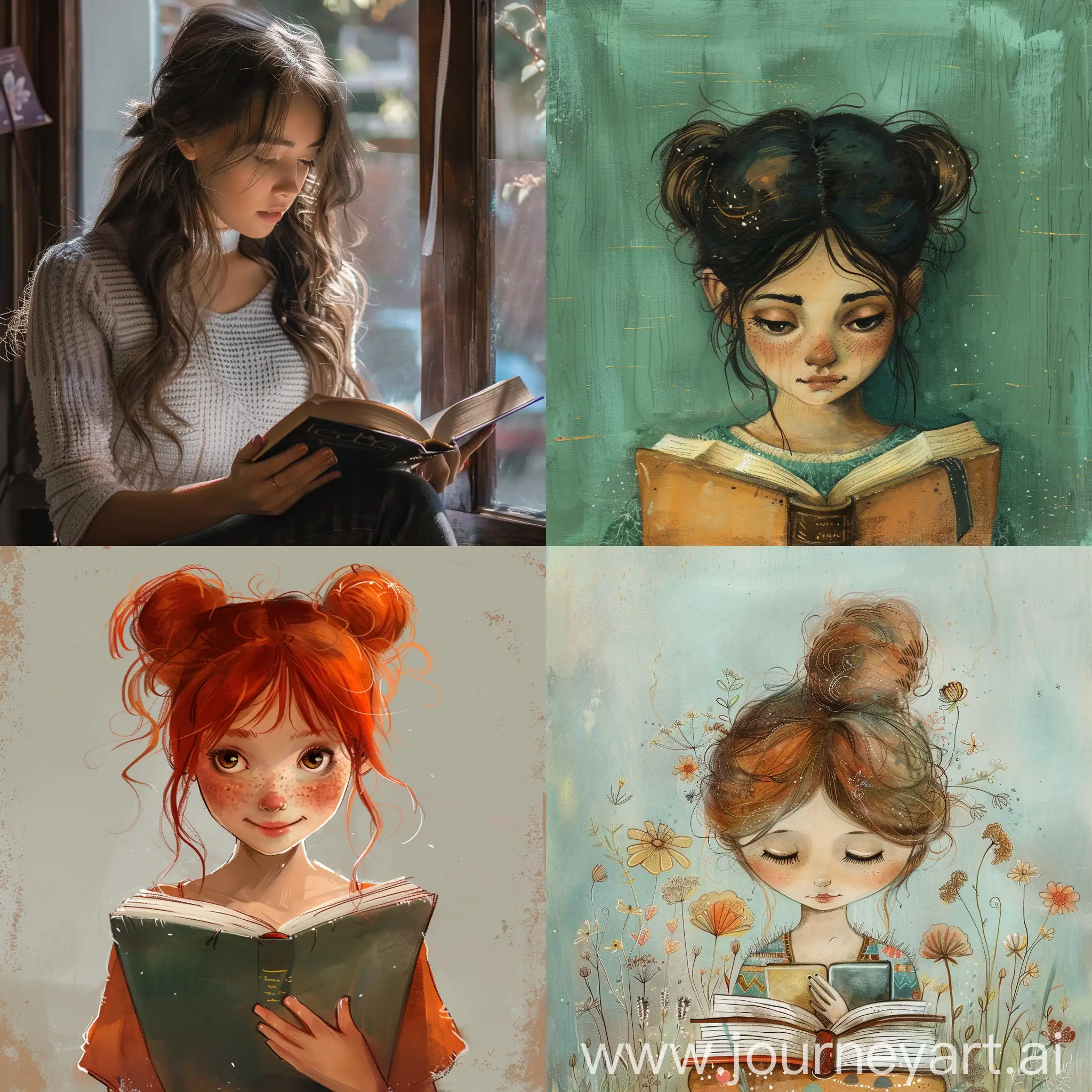 a girl with a book