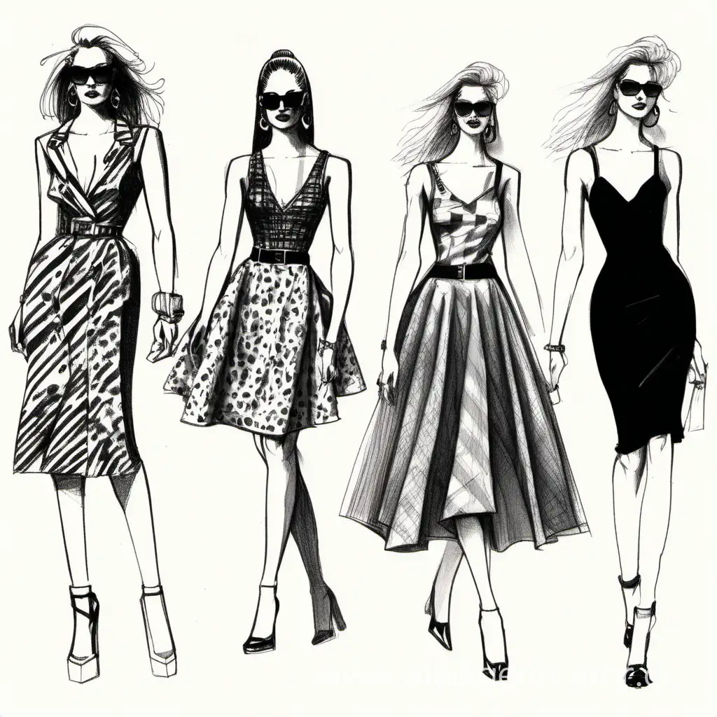 Vintage-American-90s-Dress-Fashion-Sketch