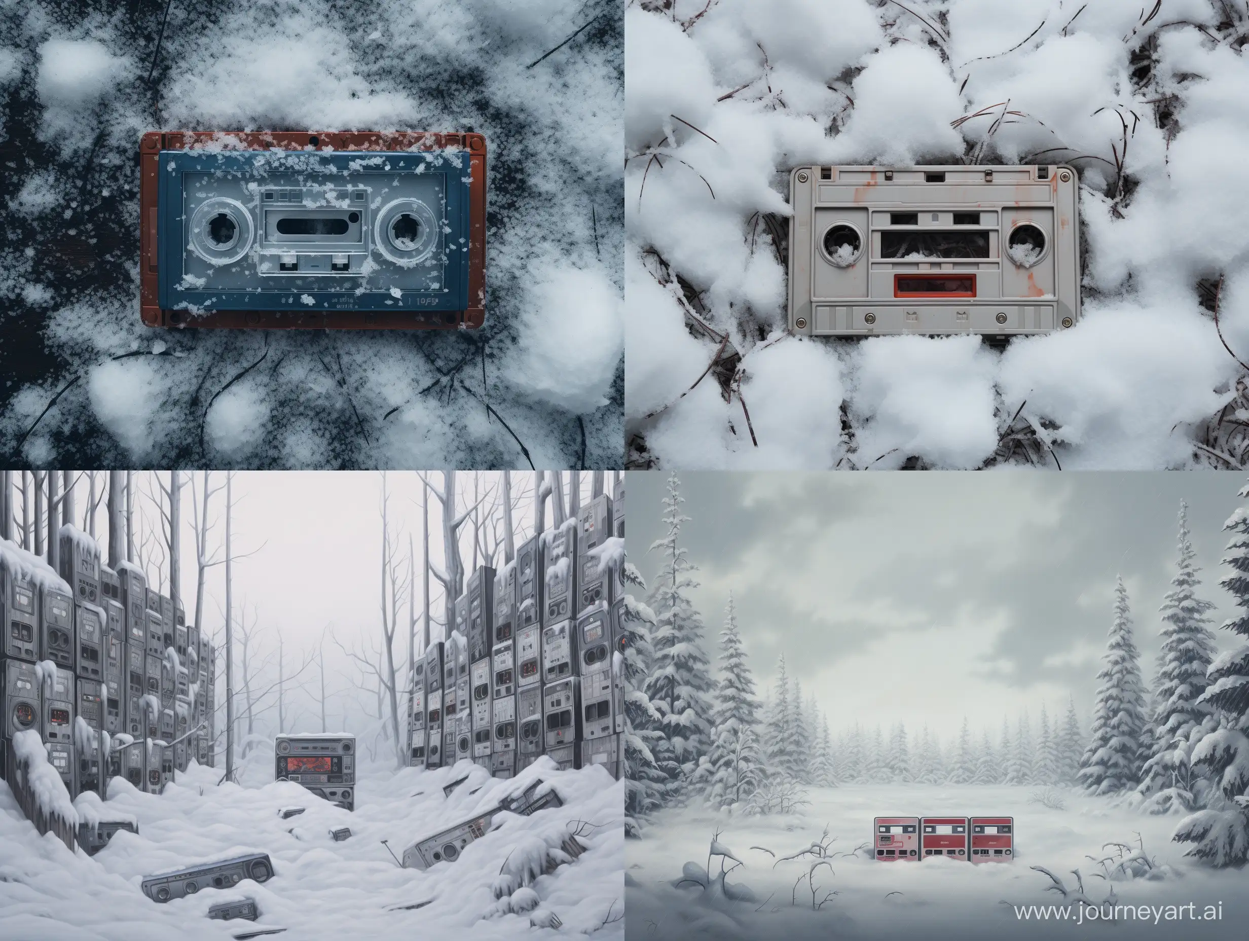Snowcovered-Cassettes-in-43-Aspect-Ratio-Vintage-Nostalgia-Amidst-Winters-Blanket