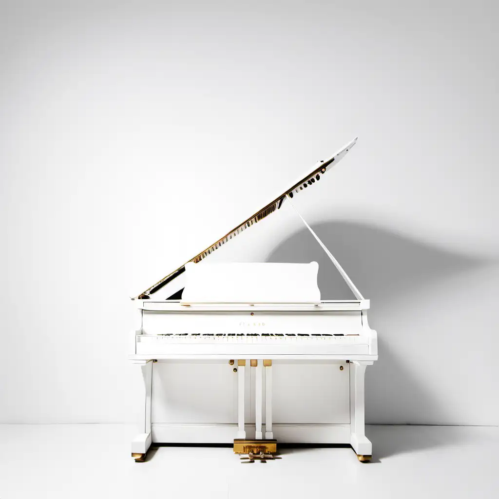 white piano against white background
