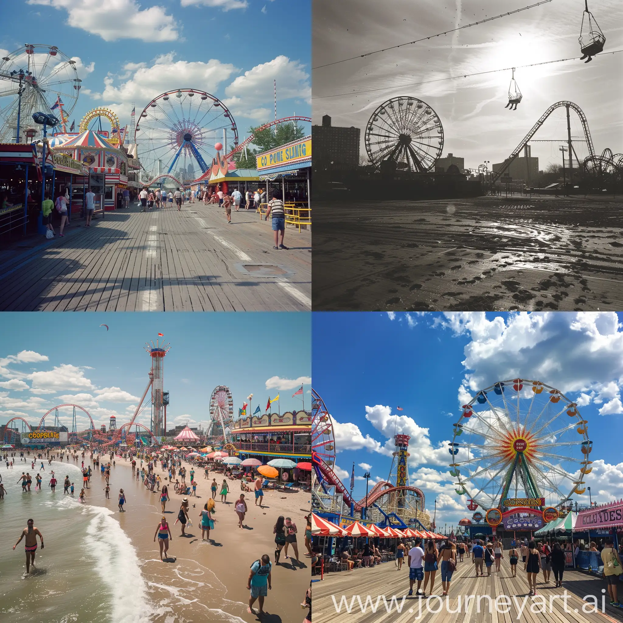 Vibrant-Scene-at-Coney-Island-Amusement-Park