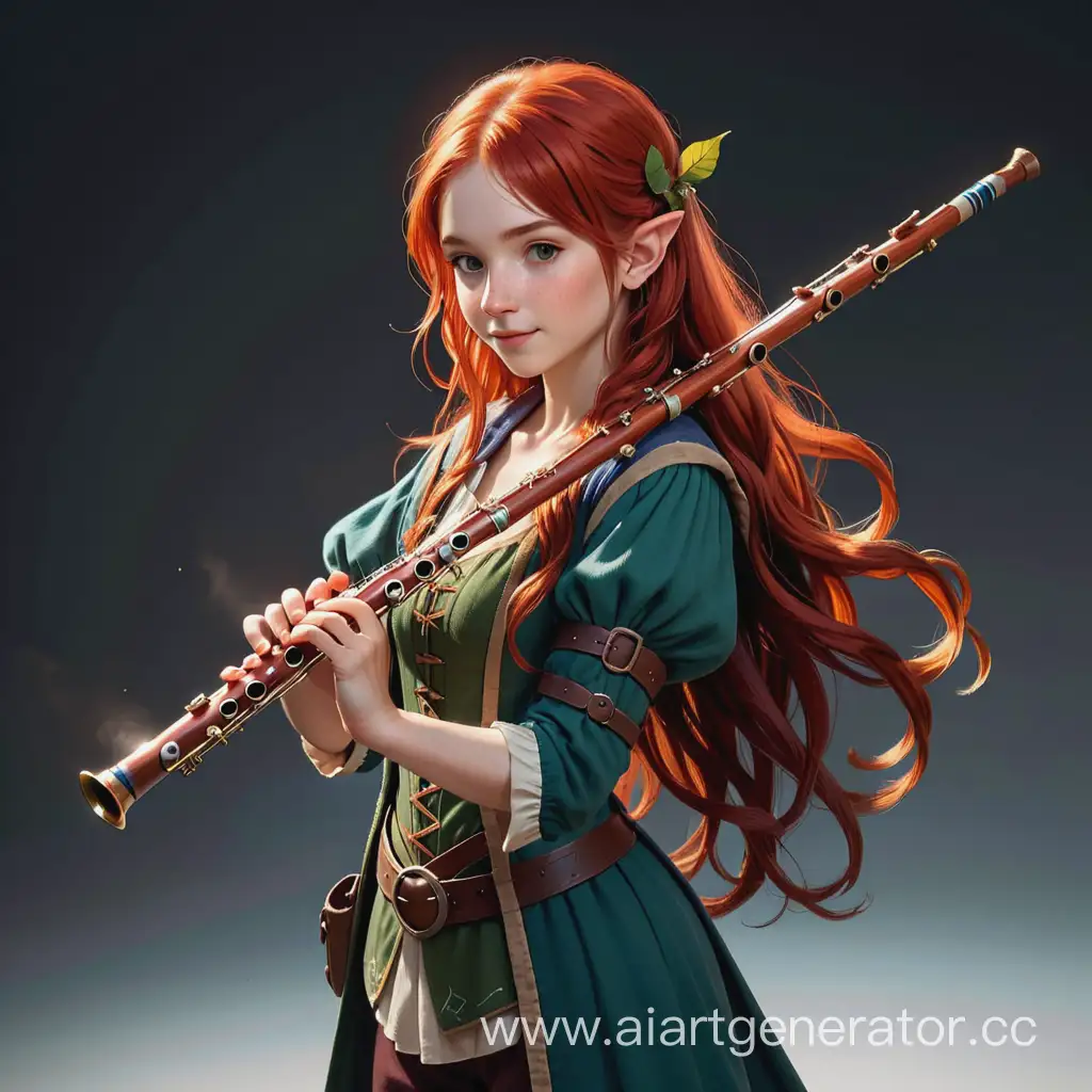 Hobbit-Girl-Bard-Playing-Flute-in-Fantasy-Forest