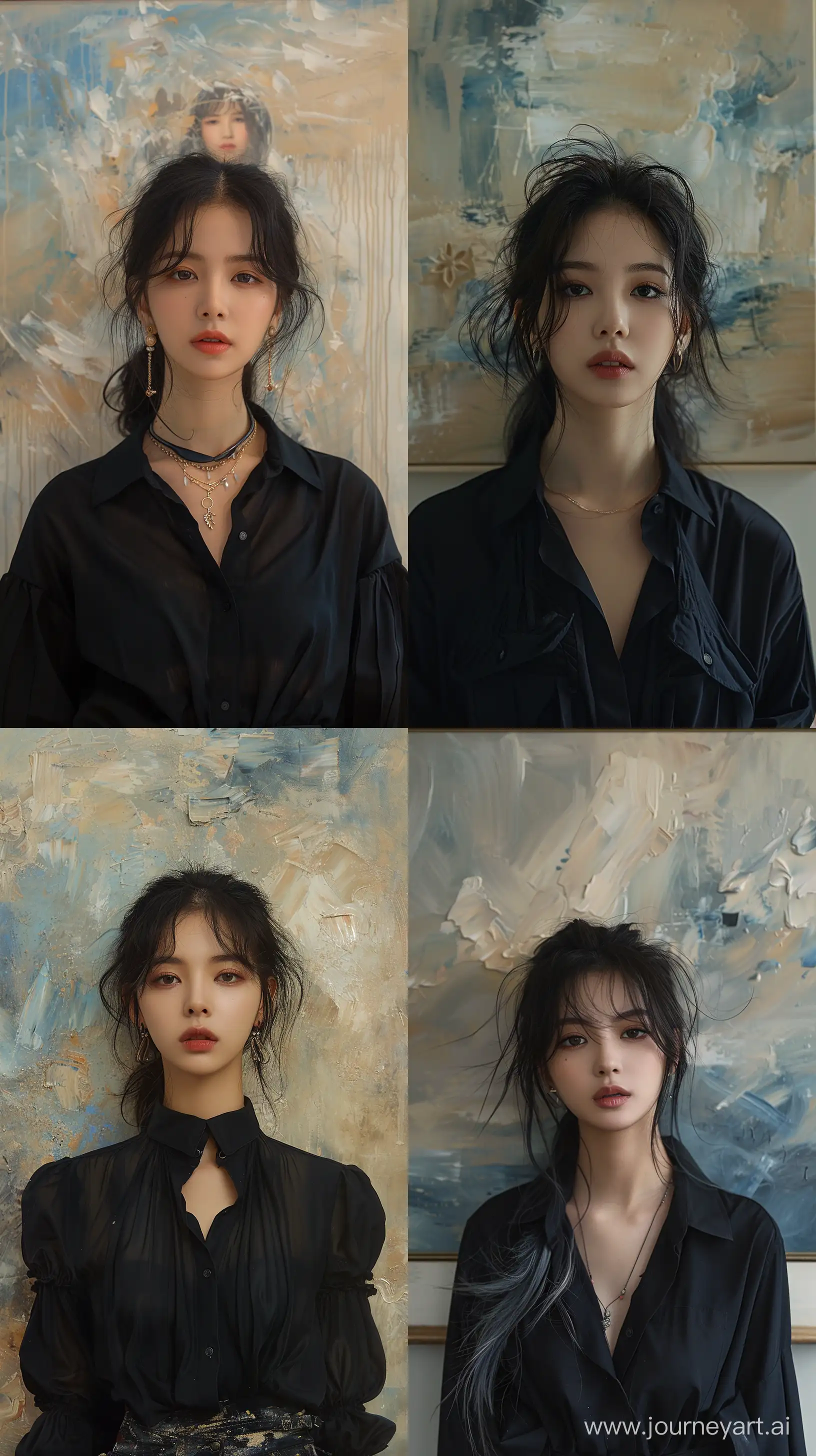 Jennie-from-BLACKPINK-Posing-in-Front-of-Bella-Kotak-Inspired-Painting