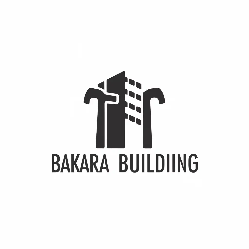 a logo design,with the text "BakaraBuilding", main symbol:Hammer,Moderate,be used in Construction industry,clear background