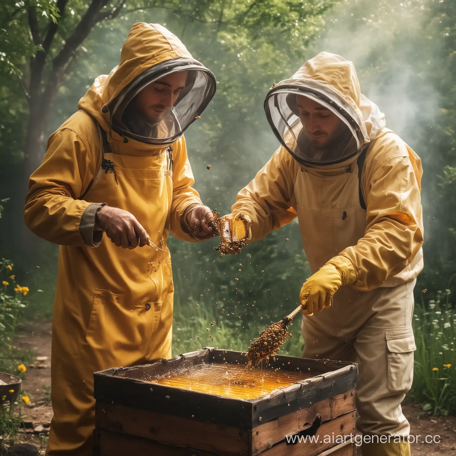 Fantasy-Beekeeper-Tending-to-Boiling-Honey