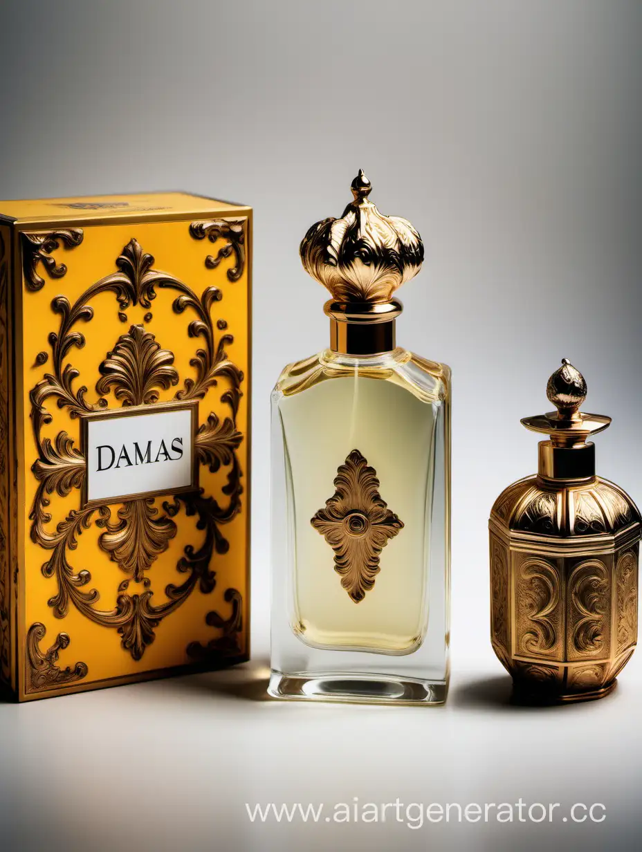 a bottle of damas cologne sitting next to a box, a flemish Baroque by Demetrios Farmakopoulos, instagram contest winner, dau-al-set, dynamic composition, contest winner, feminine