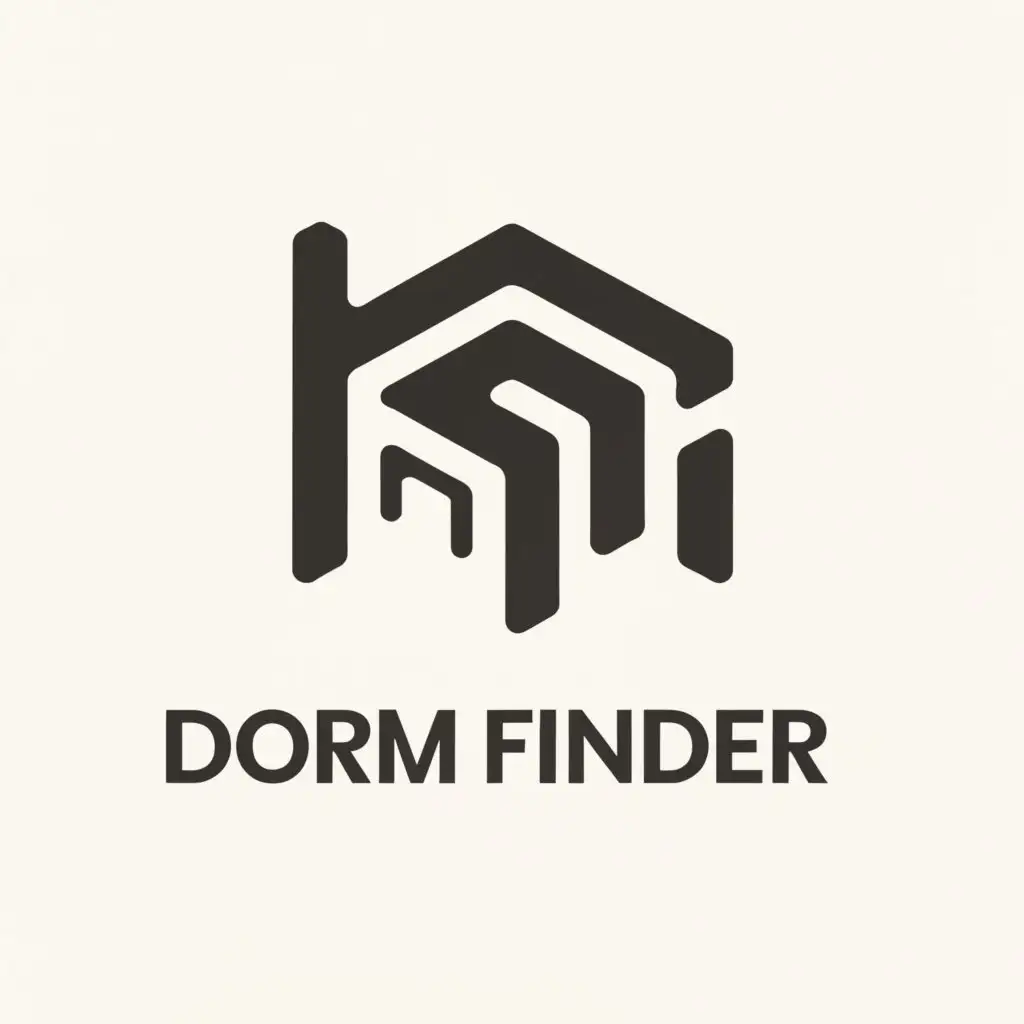 a logo design,with the text "Dorm Finder", main symbol:house,Minimalistic,be used in Education industry,clear background