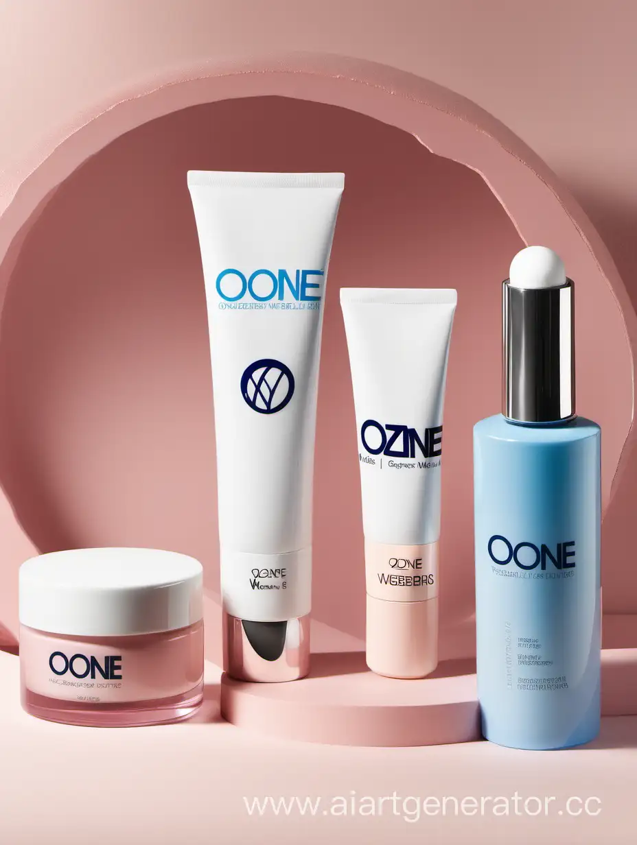 Cosmetics-Display-with-Ozone-and-Weilberis-Logos-in-Stylish-Setting