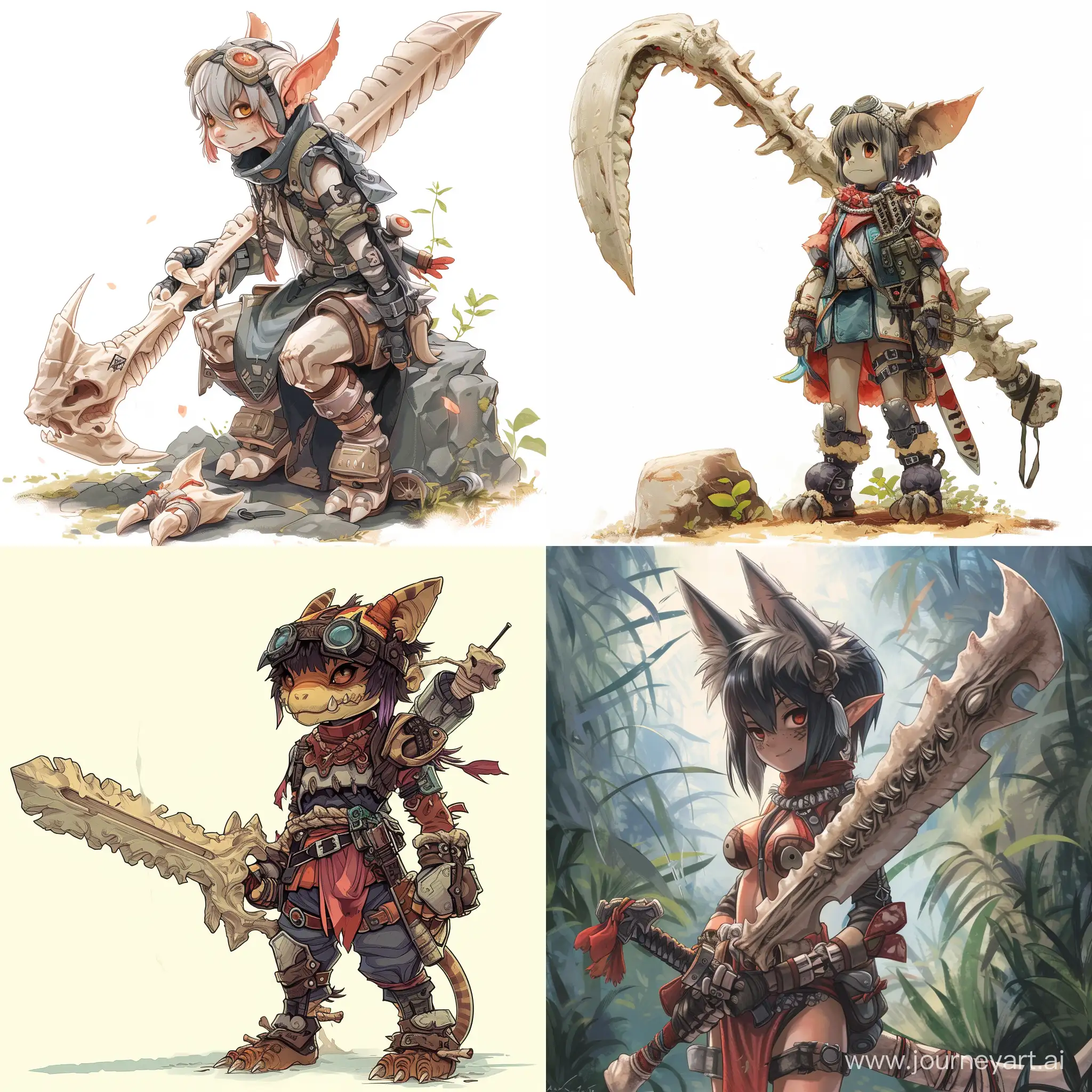 Kobold-Girl-Monster-Hunter-with-Giant-Bone-Sword