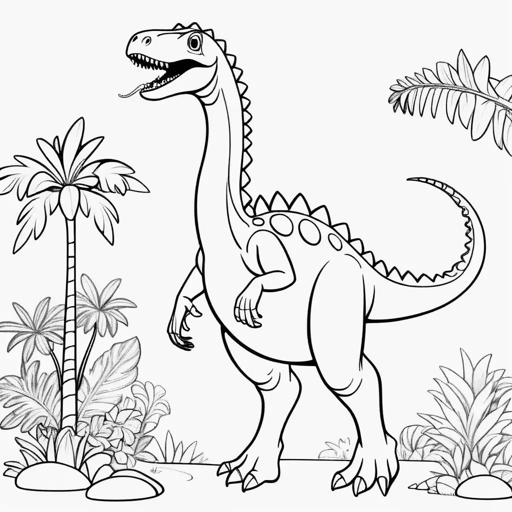 Dinosaur Ballerina Coloring Page for Kids Brachiosaurus DressUp Fun