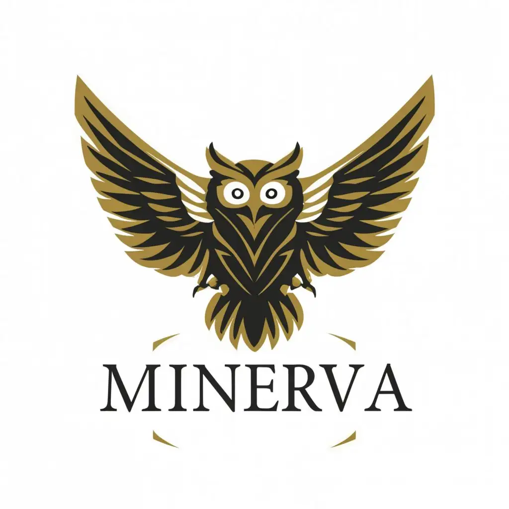 a logo design,with the text "Minerva", main symbol:Owl, Minerva,Moderate,clear background