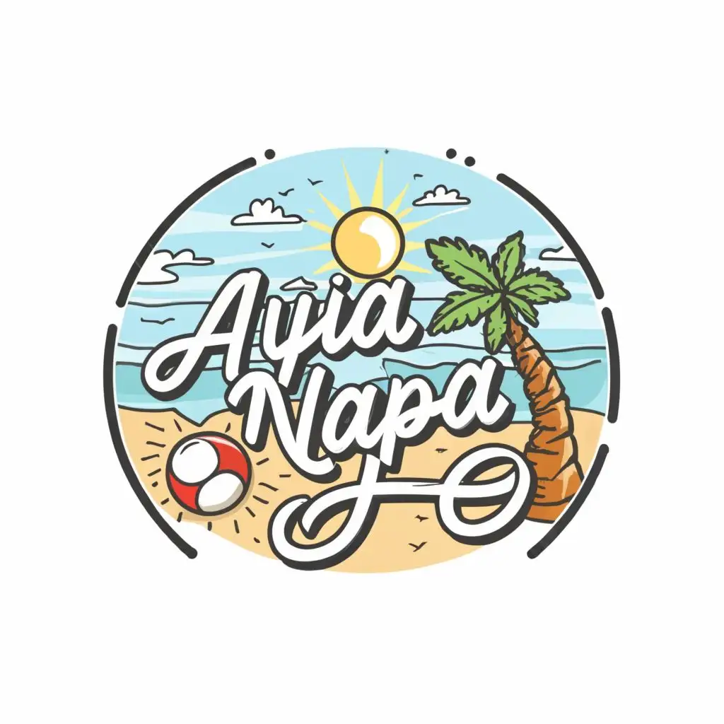 LOGO-Design-for-Ayia-Napa-Travel-1950s-Vintage-Theme-with-Complex-Symbols-on-a-Clear-Background