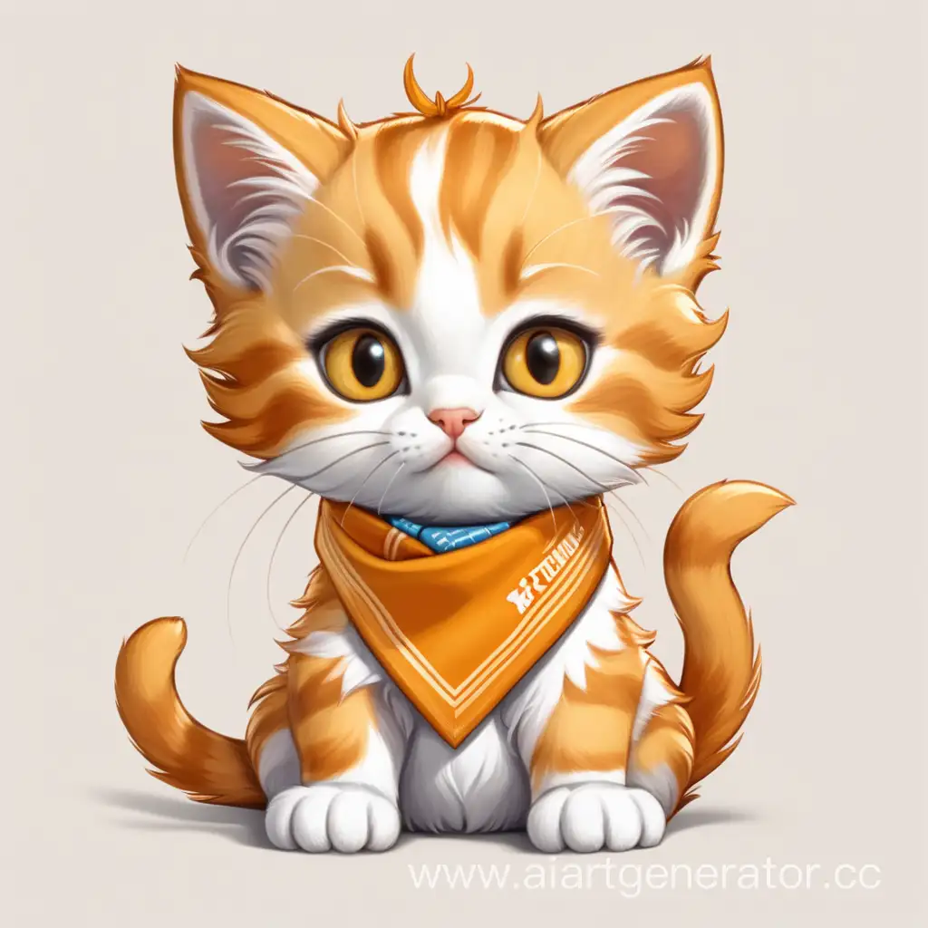 Cartoonish-Pioneer-Leader-Kitten-with-OrangeYellow-Fur-and-Necktie