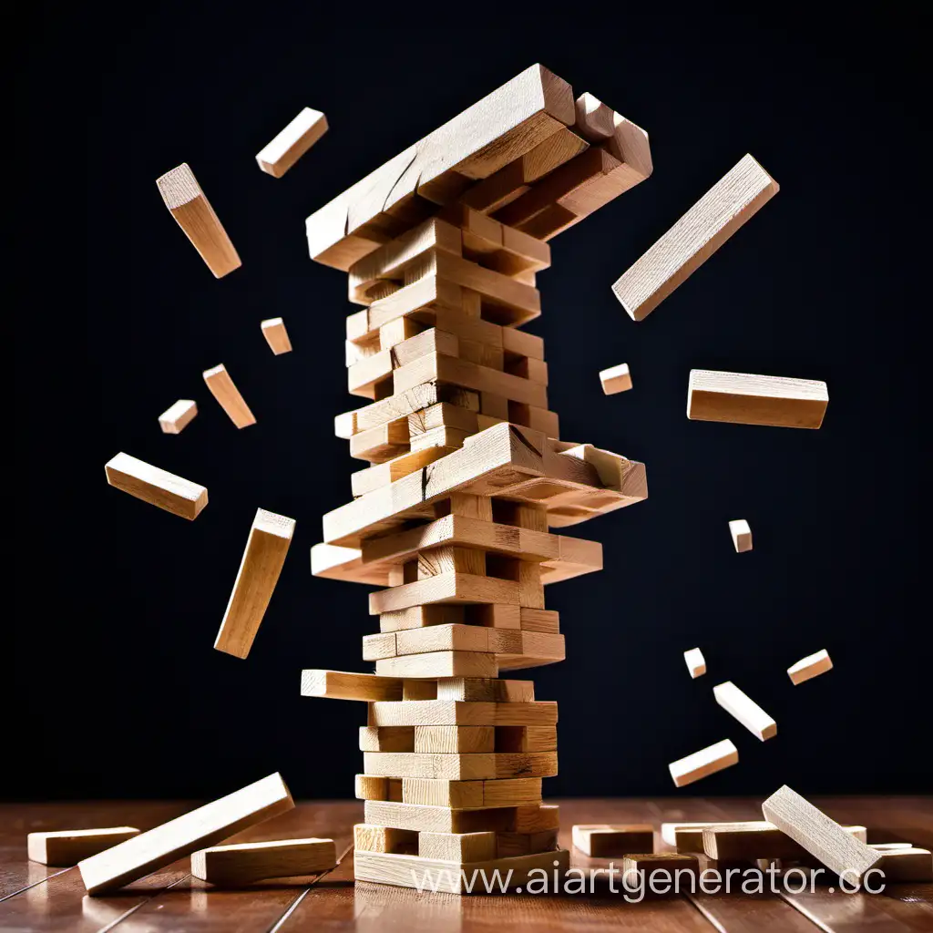 Dynamic-Jenga-Tower-Collapse-Exciting-Game-Moment-Captured