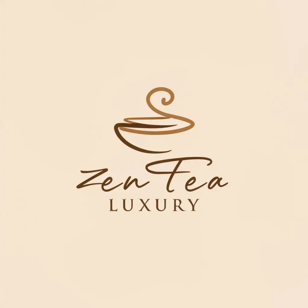 a logo design,with the text 'Zen tea luxury tea', main symbol:tea cup brown ,Minimalistic,clear background