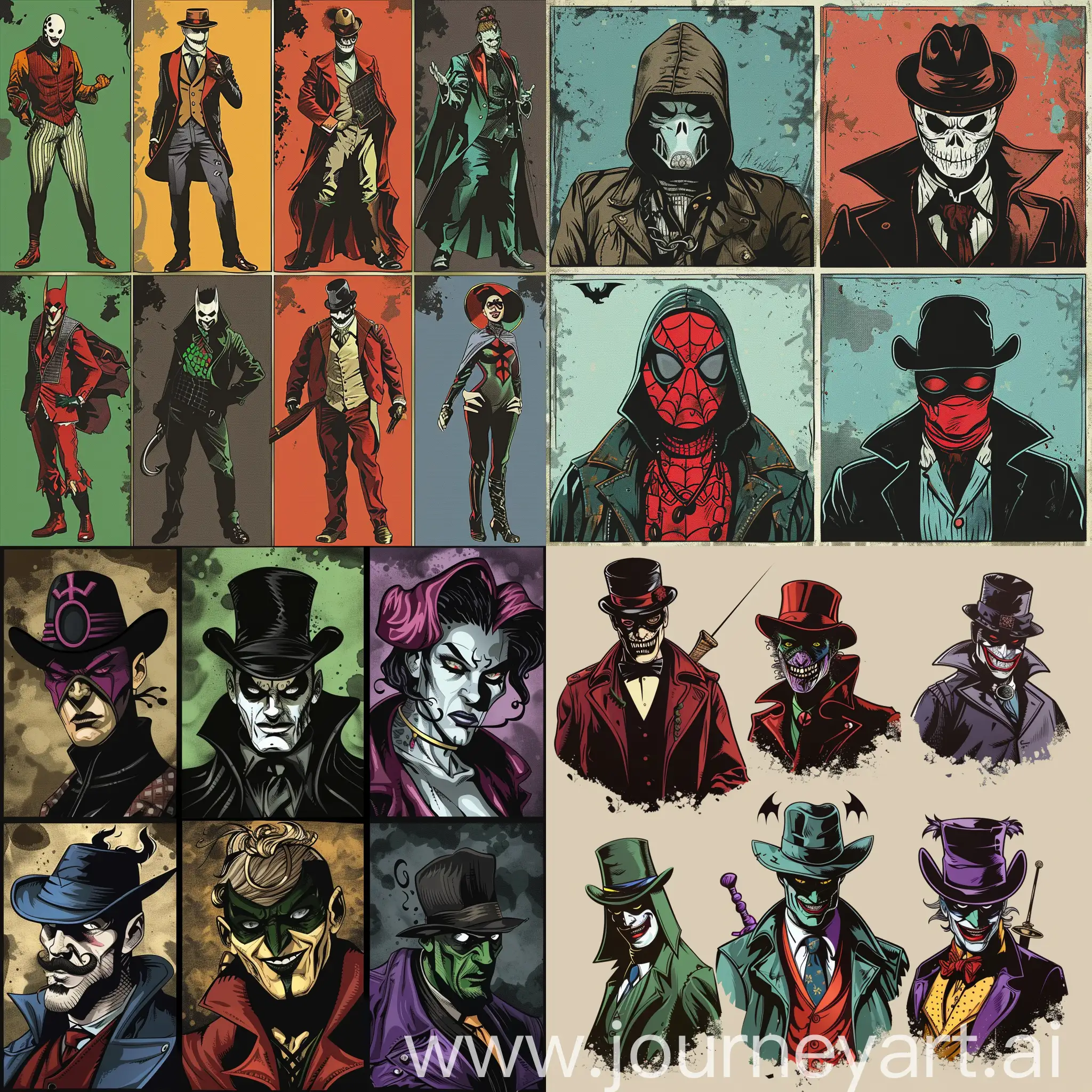 Unusual-Hero-and-Villain-Comic-Characters-in-Diverse-Styles-and-Costumes