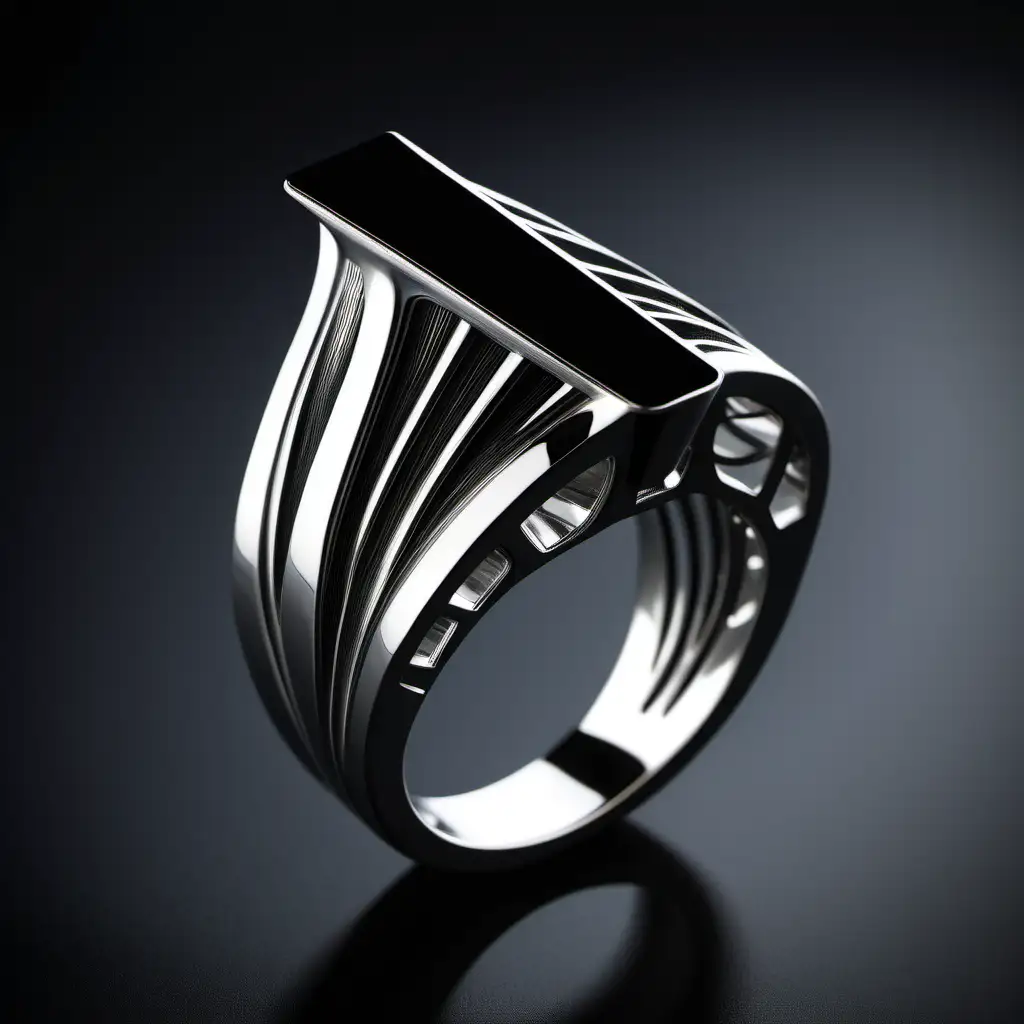 Art Deco Ring Inspired by Zaha Hadids Muscular Aesthetics