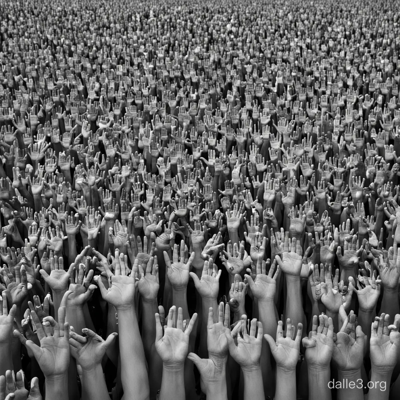 field of hands