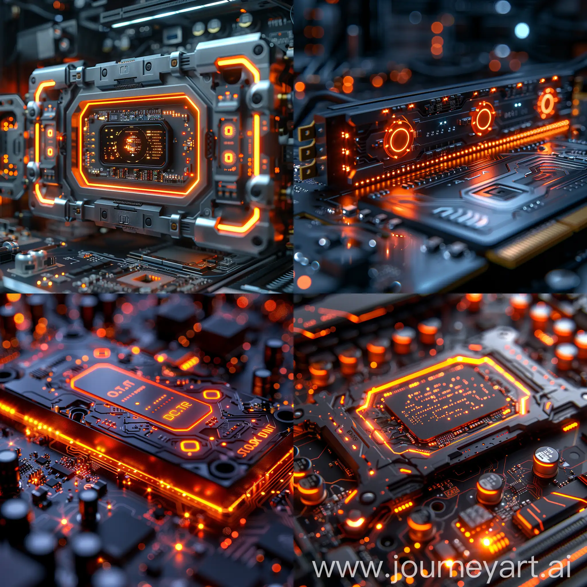 Futuristic PC SSD, futuristic features, Self-Destructing Data. Quantum Tunneling Storage, DNA Storage, AI-powered Data Management, Self-Healing Technology, Heat Dissipation Innovations, Wireless Connectivity, 3D Stacked NAND, Self-Encrypting Drives with Enhanced Security, Biometric Authentication, octane render --stylize 1000