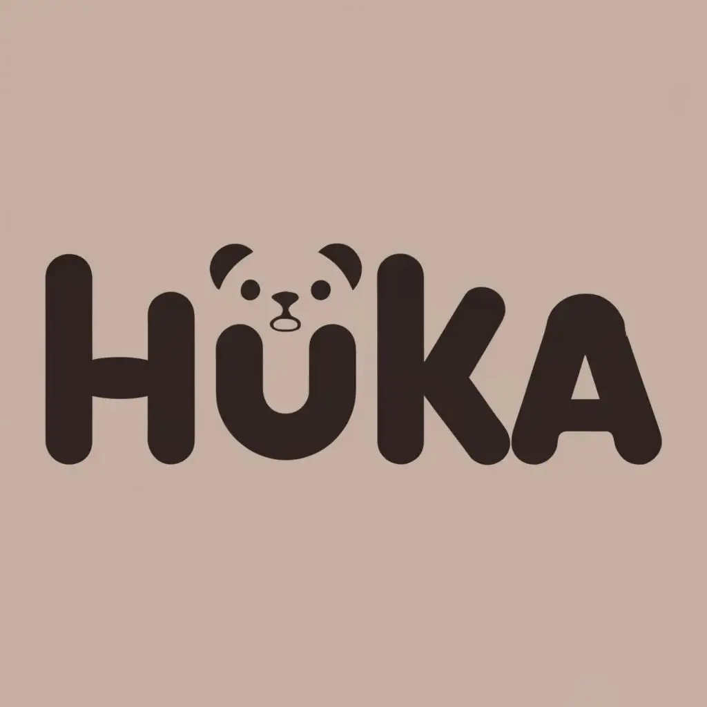 logo, make a bear from text Huka typography, with the text "Huka", typography, be used in Technology industry