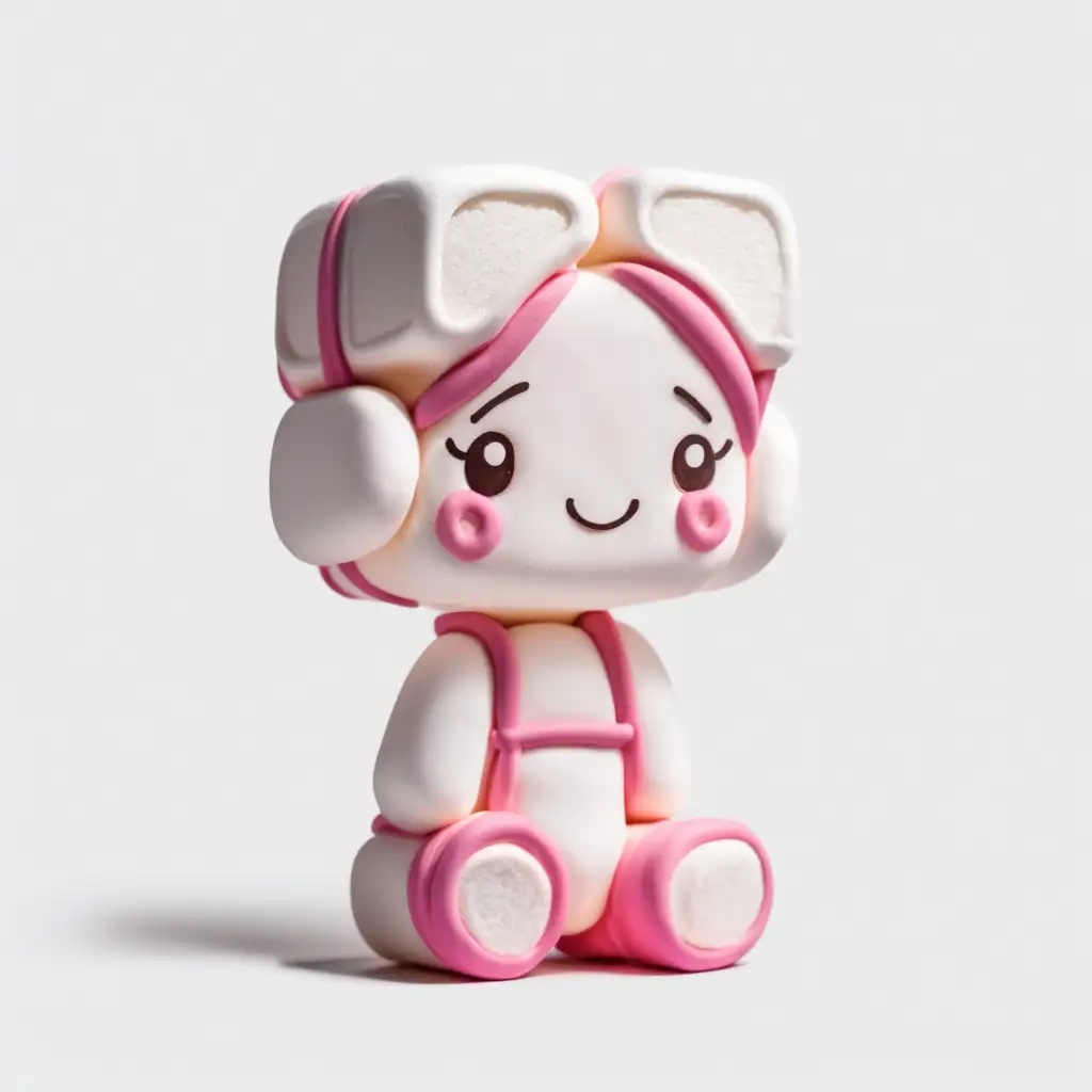 Marshmallow Girl Sculpture Whimsical Confectionary Art