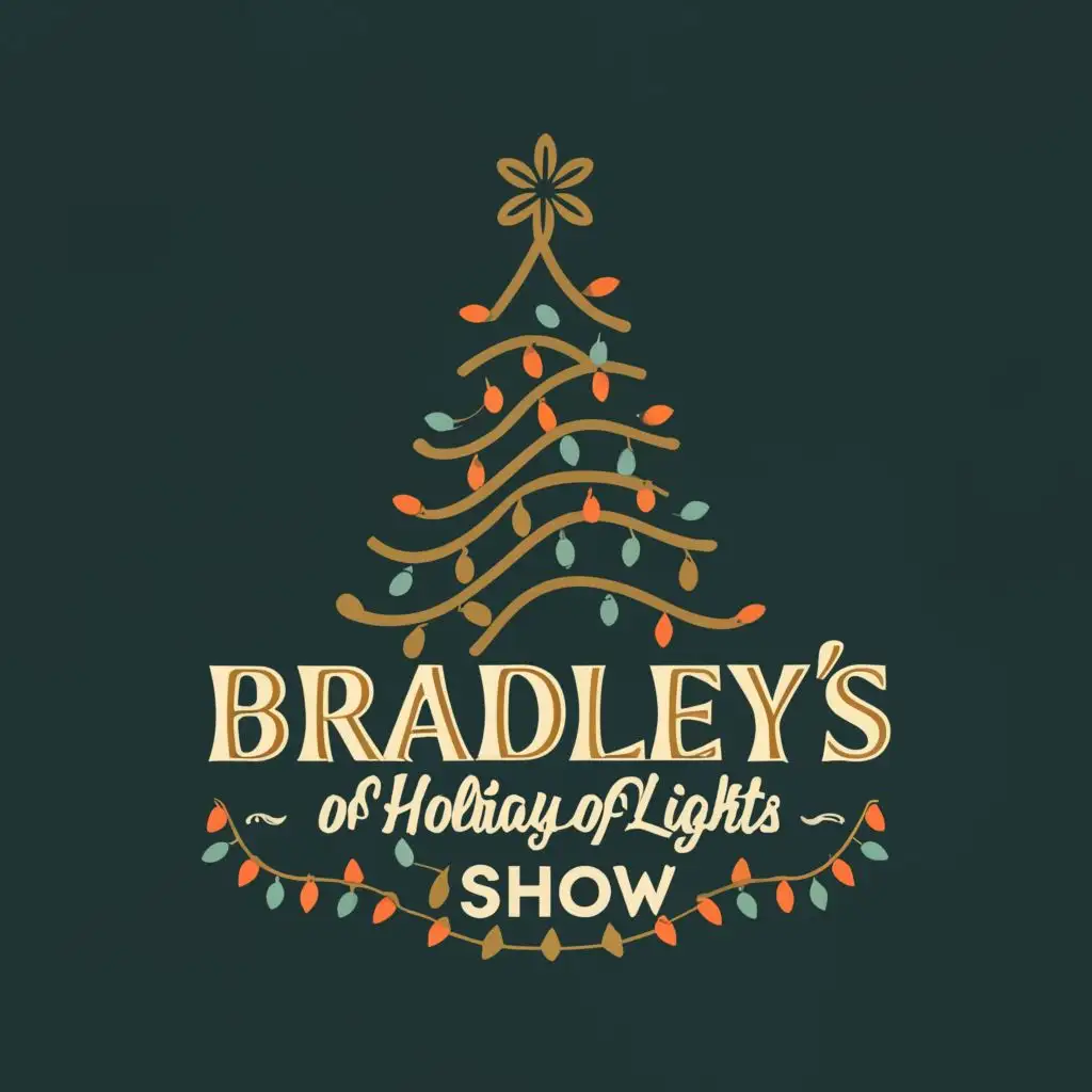 a logo design,with the text "Bradley’s holiday of lights show", main symbol:Christmas lights,Moderate,be used in Home Family industry,clear background