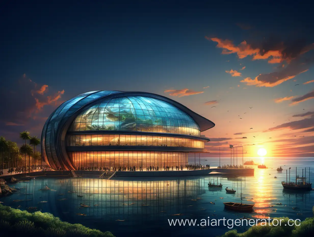 Oceanarium-Construction-at-Sunset-A-Captivating-Maritime-Endeavor