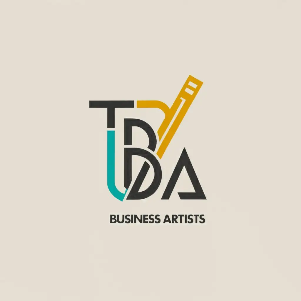 a logo design,with the text "The Business Artists", main symbol:T B A
Laptop
,Minimalistic,be used in Technology industry,clear background