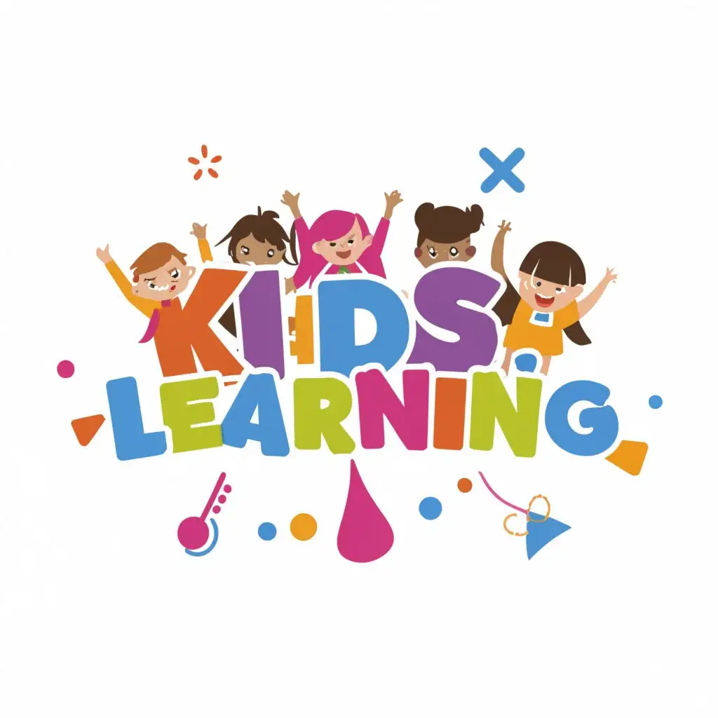 a logo design,with the text "Kids learning", main symbol:Happy Kids,Moderate,clear background