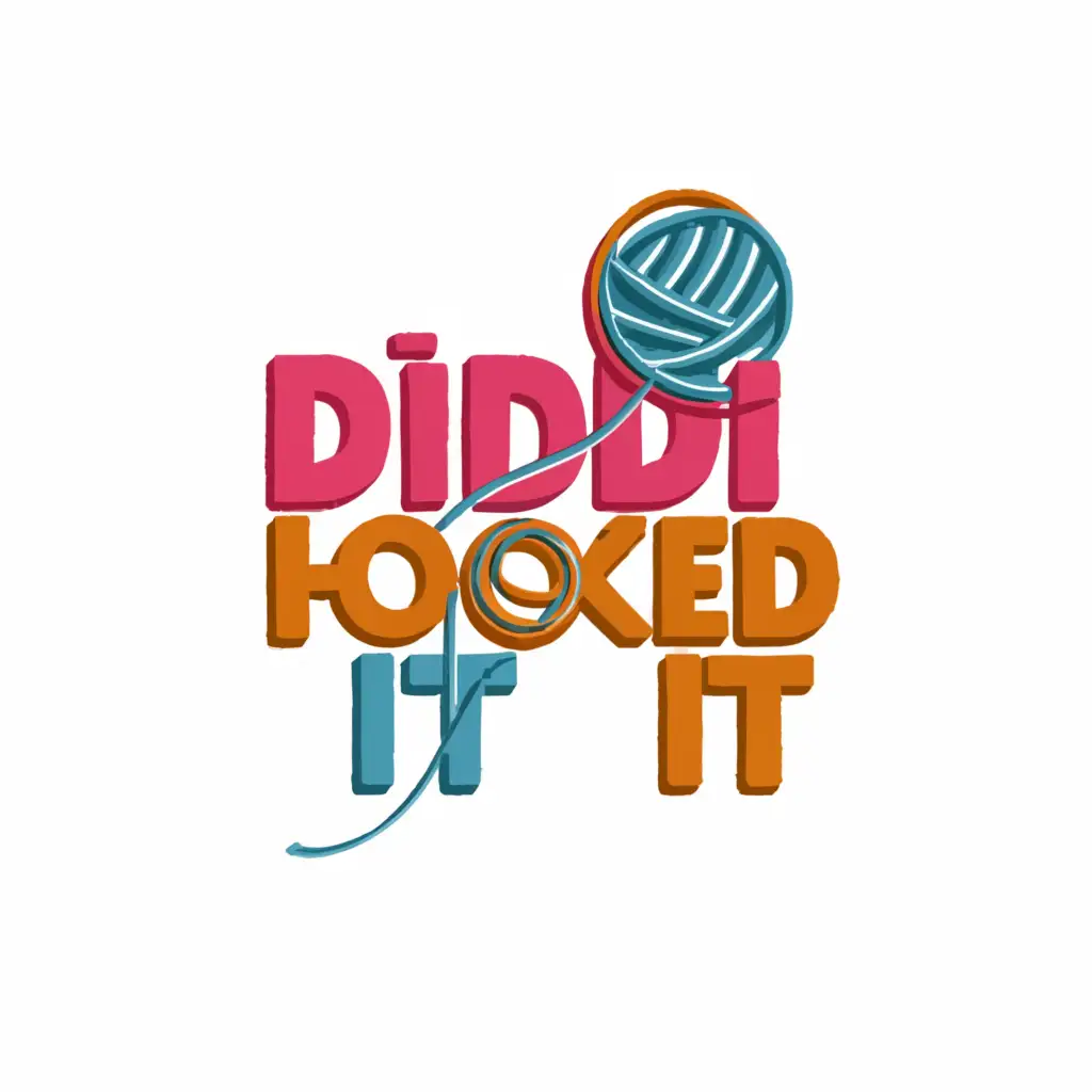 a logo design,with the text "didi hooked it", main symbol:yarn,Moderate,clear background