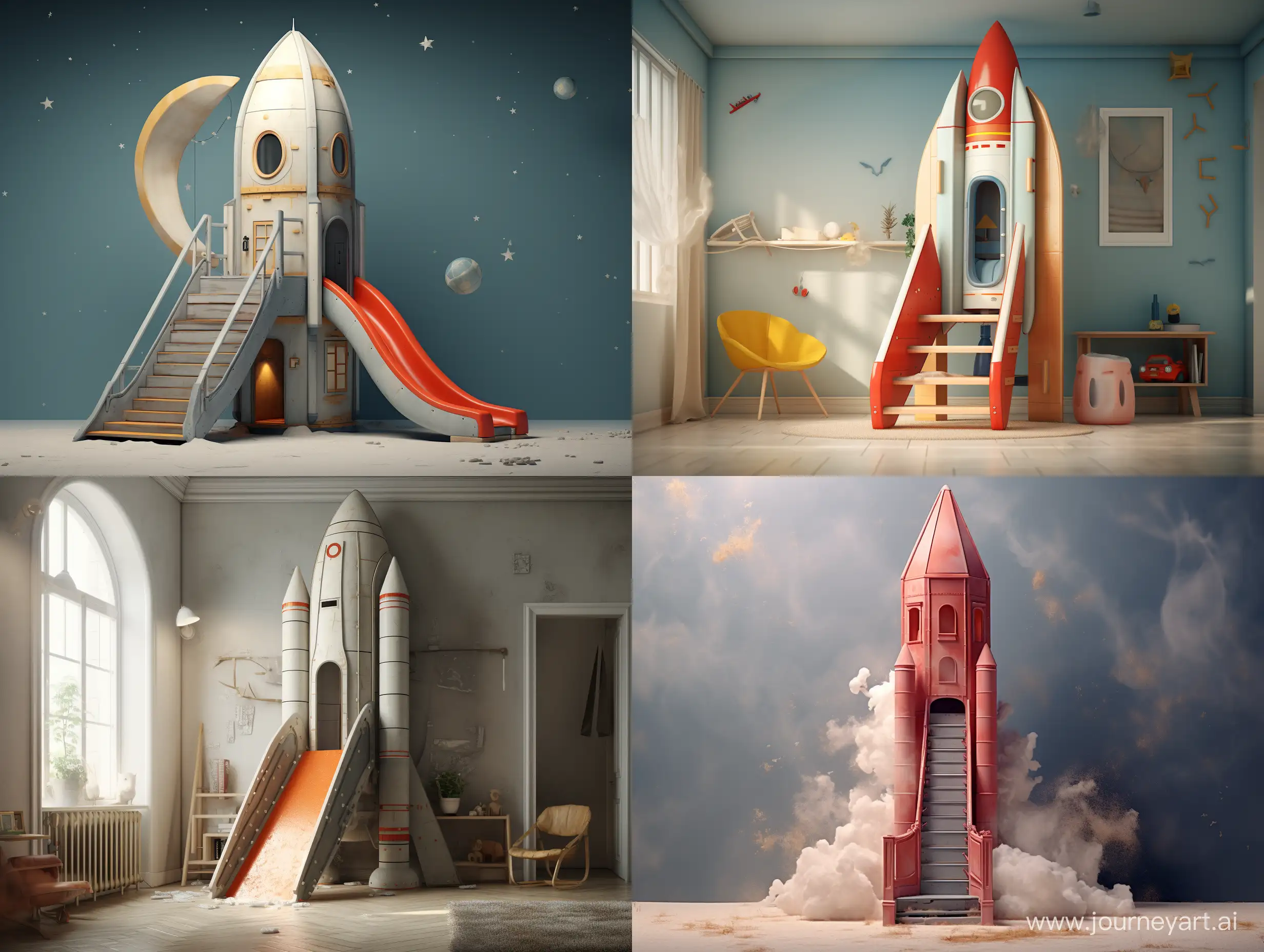 Whimsical-Soft-Rocket-Play-Structure-with-Door-Ladder-and-Slide-for-Creative-Kids