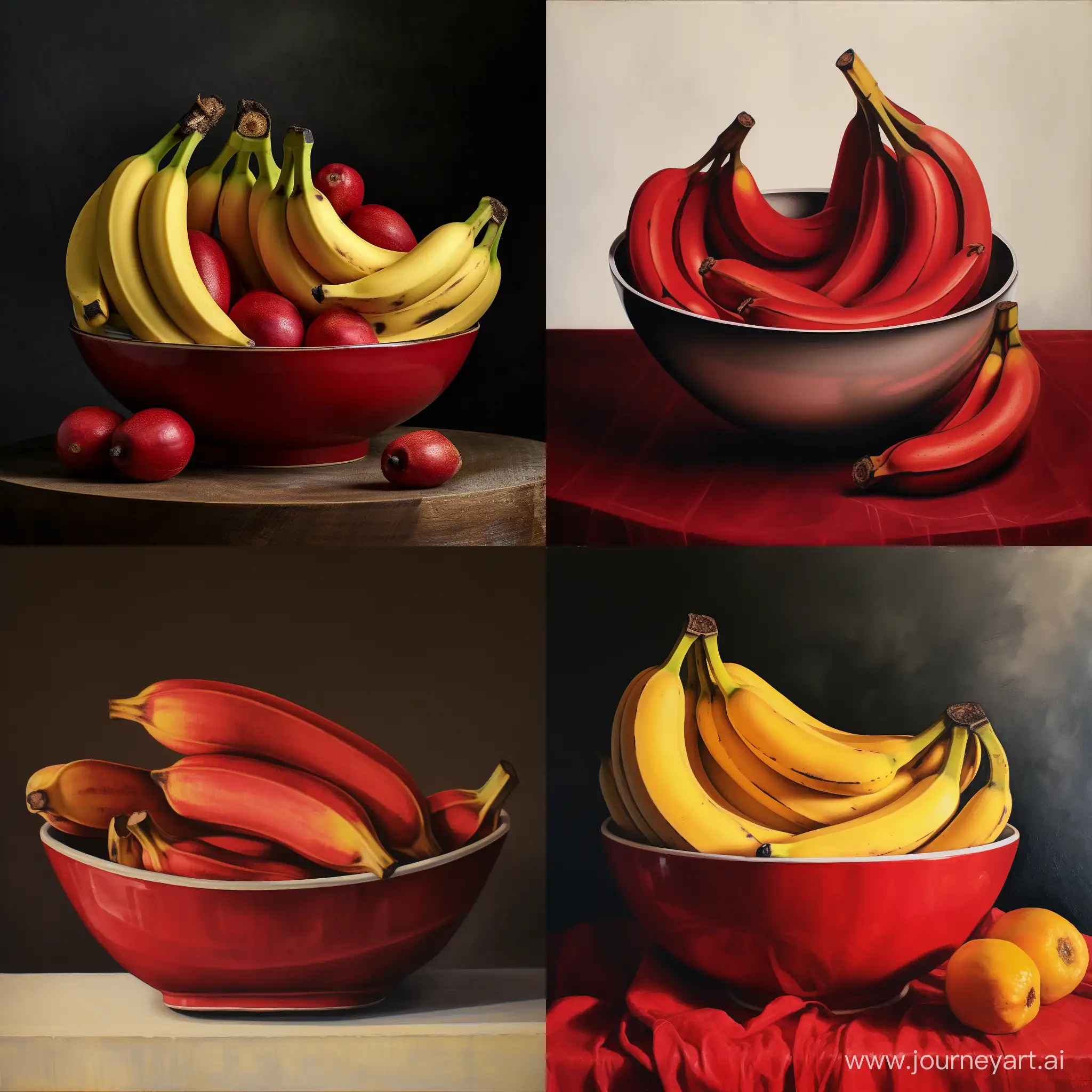 Vibrant-Red-Bananas-Arranged-in-a-Bowl