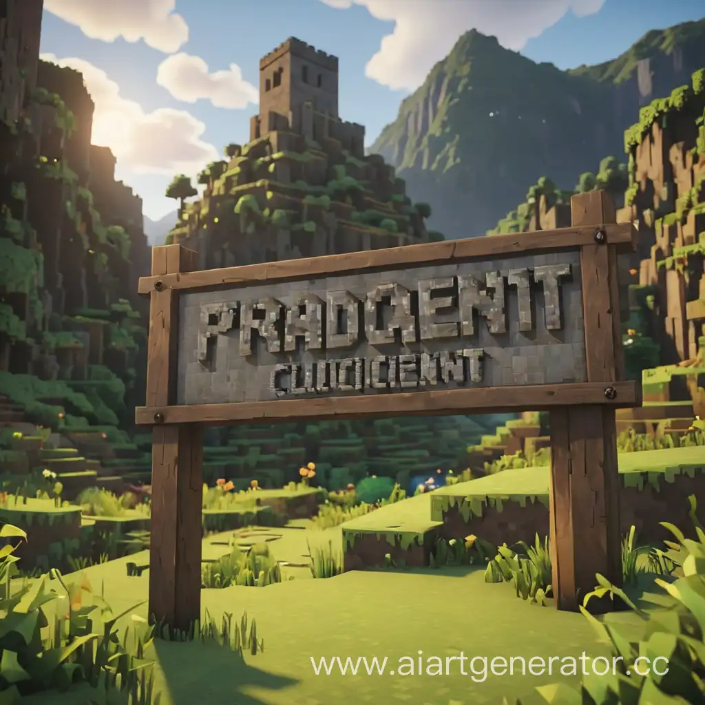 PradaClient-Sign-Against-Realistic-Minecraft-Background-4K