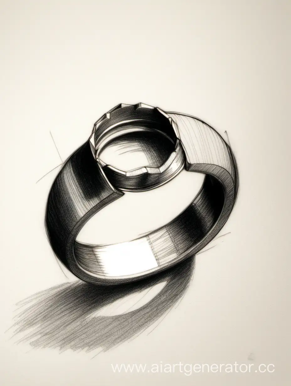 Handdrawn-Sketch-of-Ring-with-Pencil