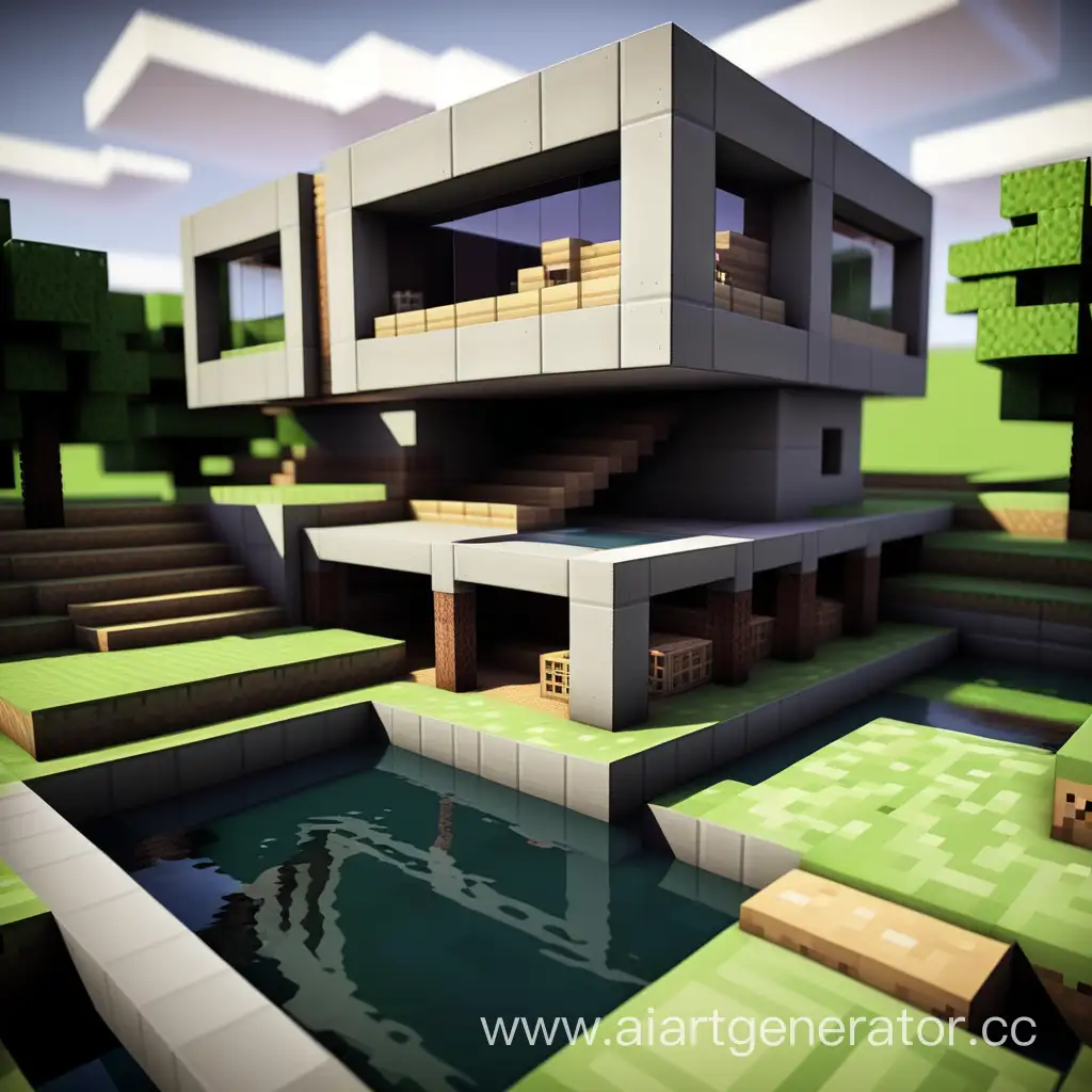 Minecraft concrete house