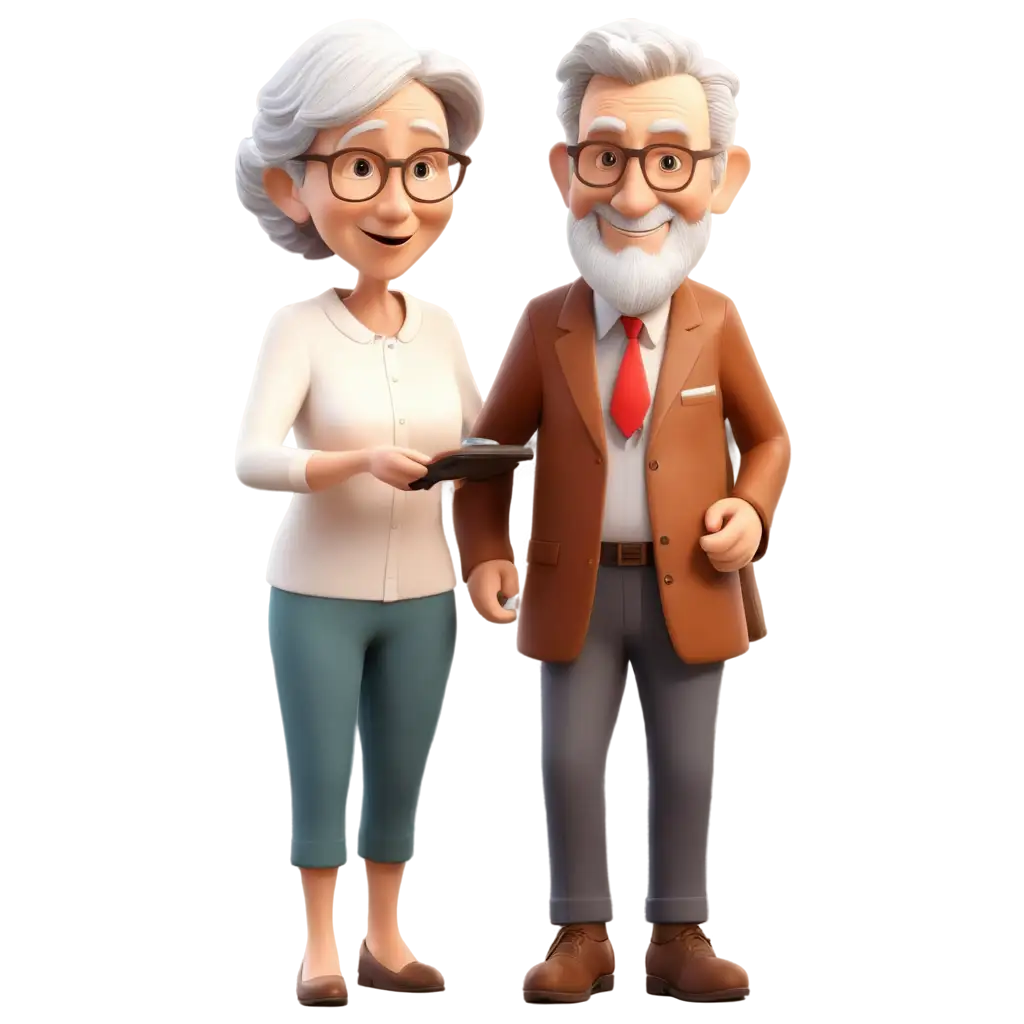 Cartoon-3D-PNG-Joyful-Grandparents-Embrace-Retirement-Bliss