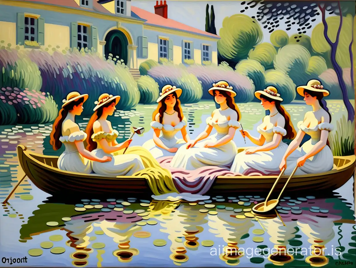 Painting in the style of Monet - Orgy of the King