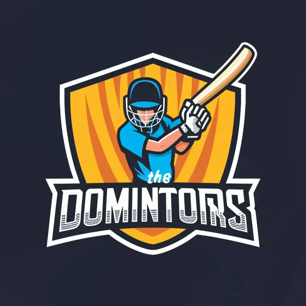 logo, cricket, with the text "the dominators", typography, be used in Sports Fitness industry