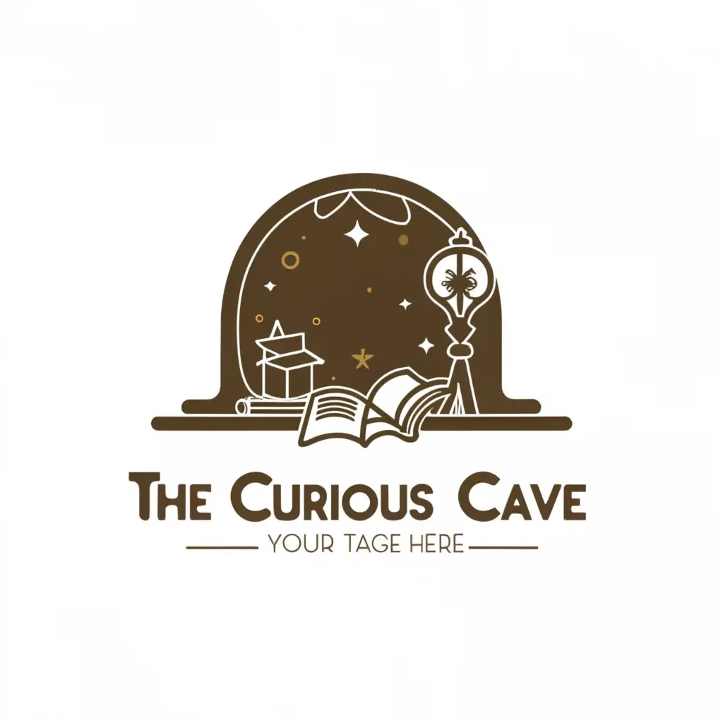 a logo design,with the text "The Curious Cave", main symbol:Cave full of curiosity,Moderate,clear background