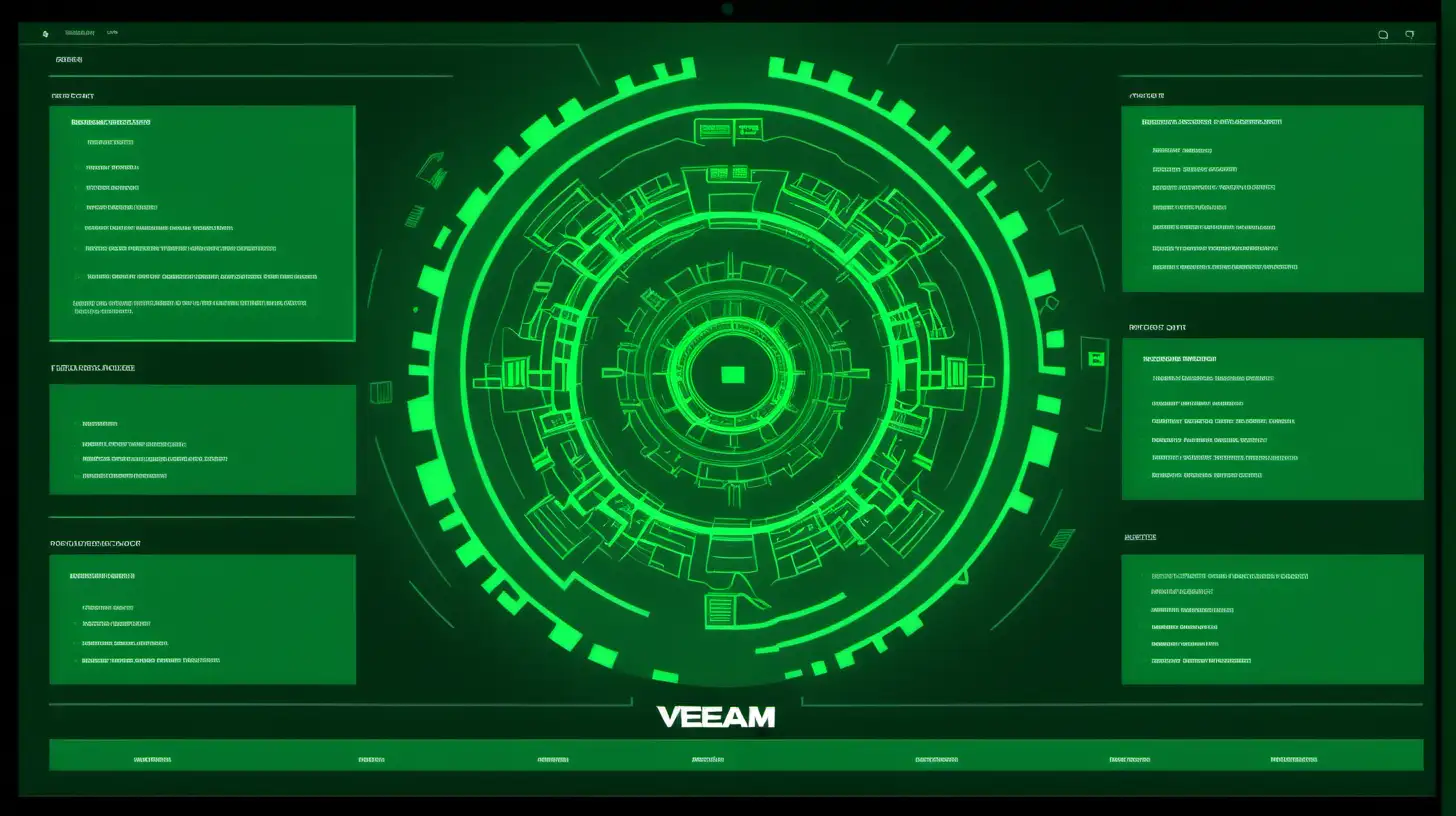 Futuristic AntiRansomware Technology by Veeam in Green Tech Palette